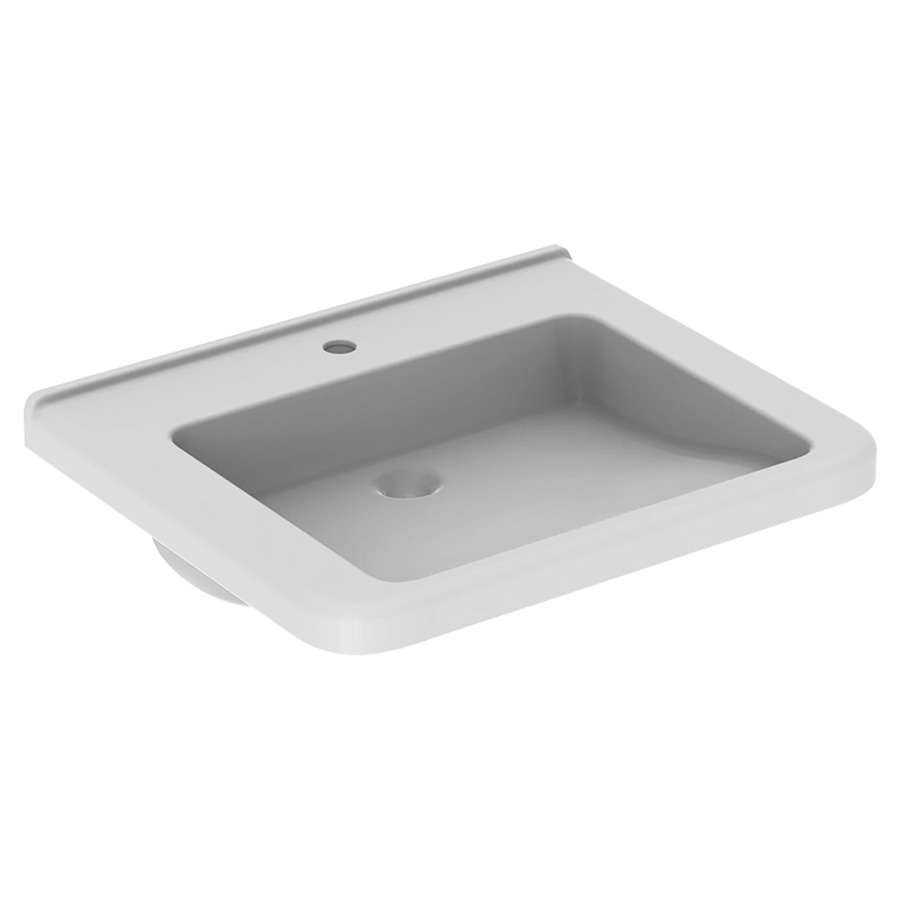 Lavabo RENOVA COMFORT SQUARE
65 x 55 cm, céramique
pour meuble suspendu, sans
trop-plein