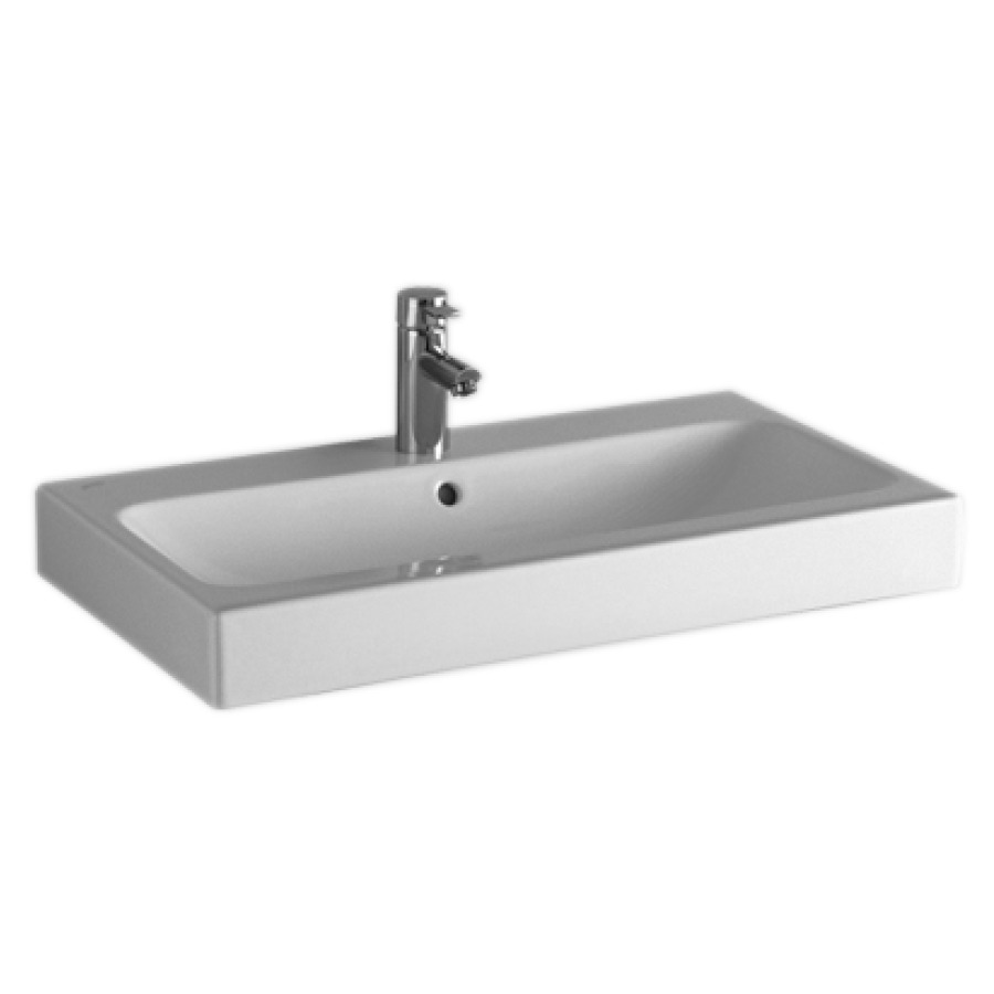 Lavabo ICON
75 x 48,5 cm, céramique
pour meuble suspendu, avec
trop-plein