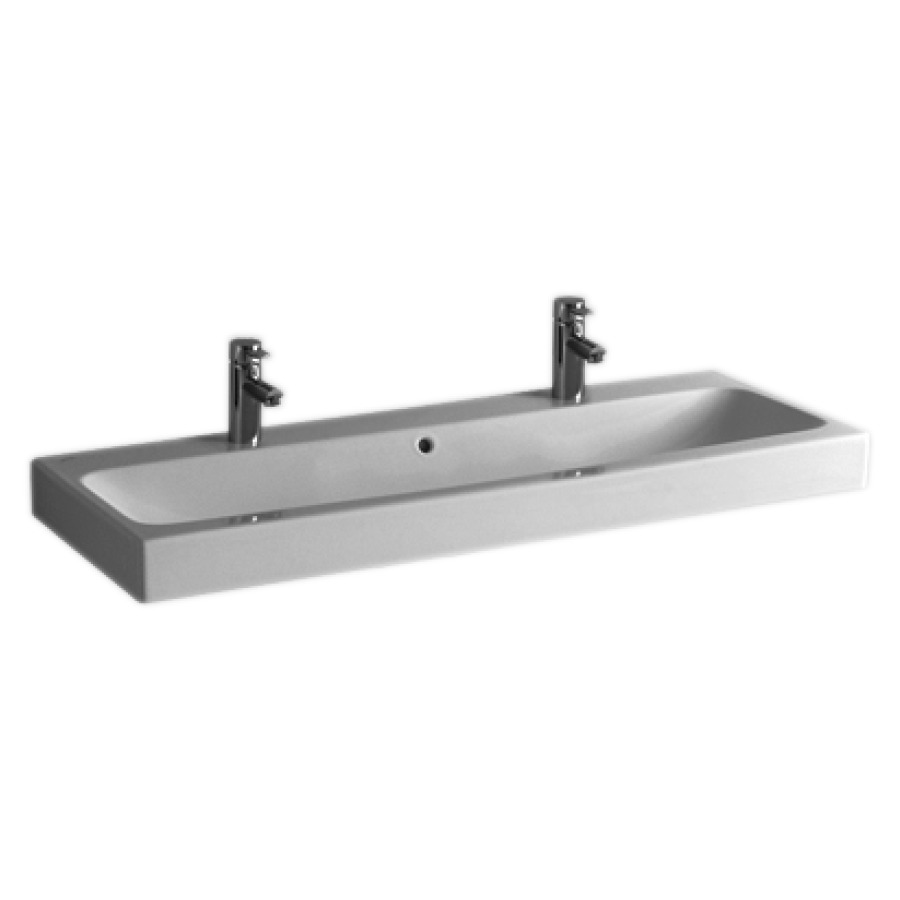 Lavabo ICON
120 x 48,5 cm, céramique
pour meuble suspendu, avec
trop-plein