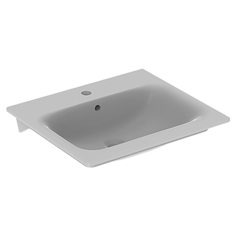 Lavabo RENOVA PLAN
55 x 48 cm, céramique
avec trop-plein, montage
seulement avec élément
inférieur