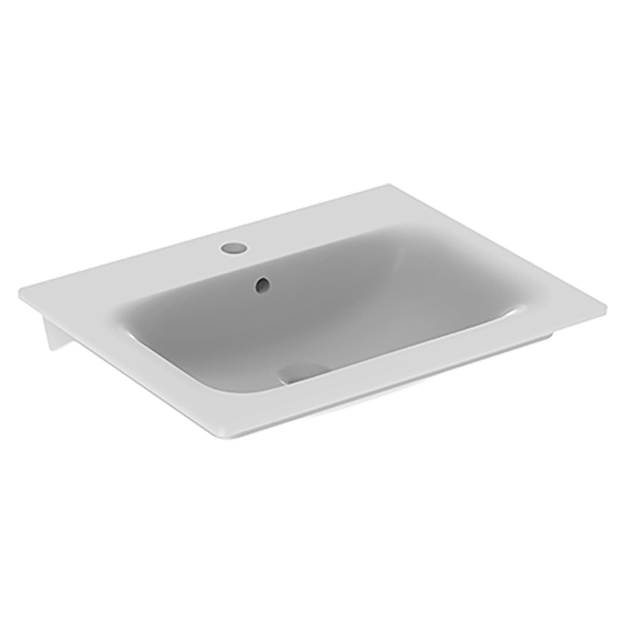 Lavabo RENOVA PLAN
60 x 48 cm, céramique
avec trop-plein, montage
seulement avec élément
inférieur