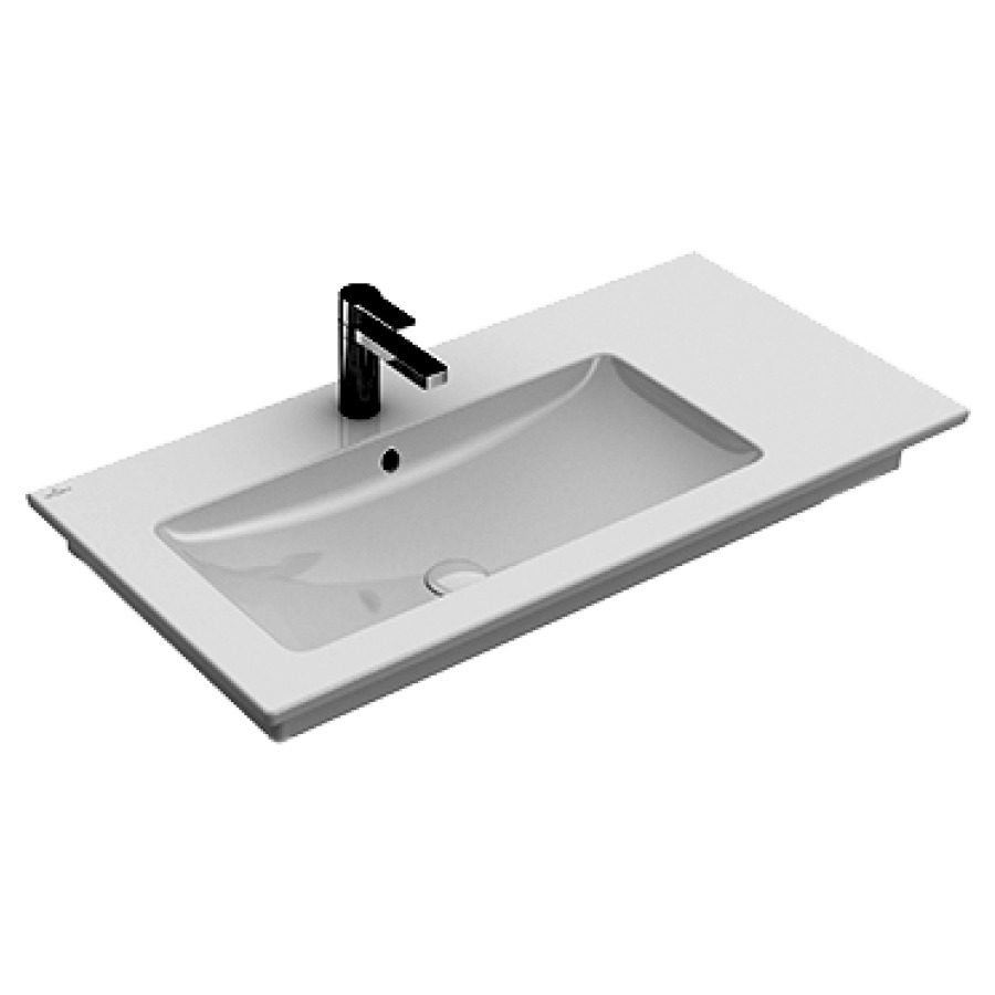 Lavabo VENTICELLO
100 x 50 cm, céramique
asymétrique, lavabo à gauche
avec trop-plein, pour meuble
suspendu