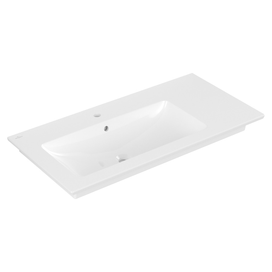 Lavabo VENTICELLO
100 x 50 cm, céramique
asymétrique, lavabo à gauche
avec trop-plein, pour meuble
suspendu