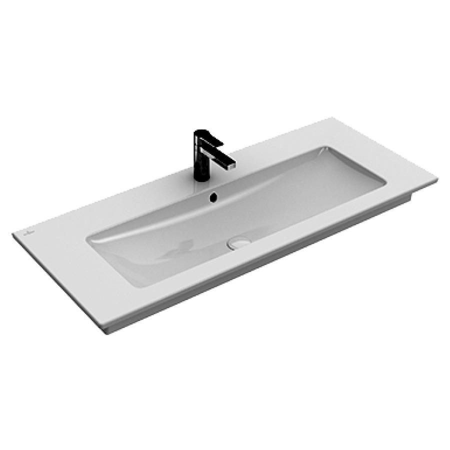 Lavabo VENTICELLO
120 x 50 cm, céramique
avec trop-plein, pour meuble
suspendu