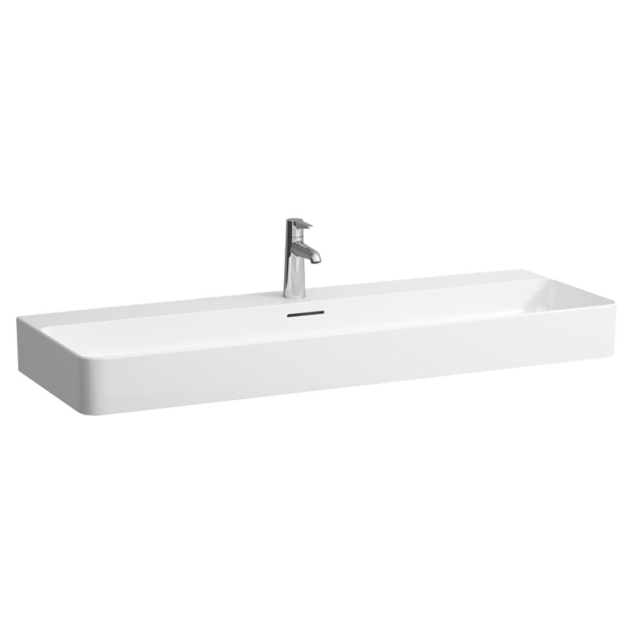 Lavabo VAL
120 x 42 cm, SaphirCéramique
pour meuble suspendu
avec trop-plein