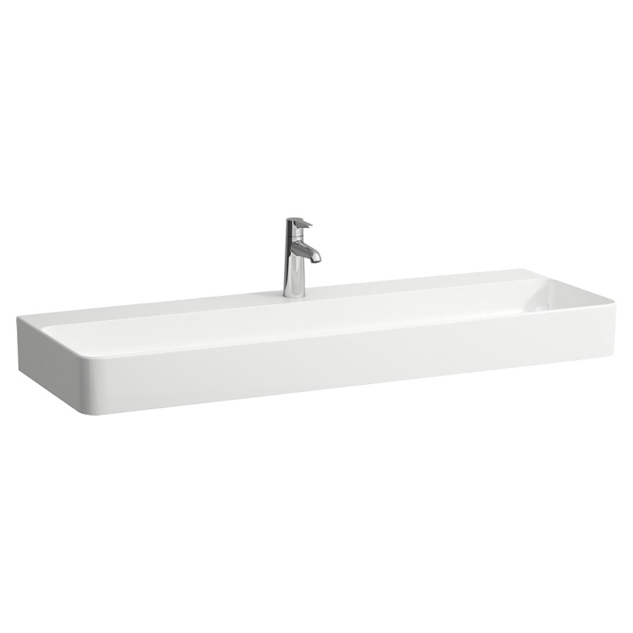 Lavabo VAL
120 x 42 cm, SaphirCéramique
pour meuble suspendu
sans trop-plein