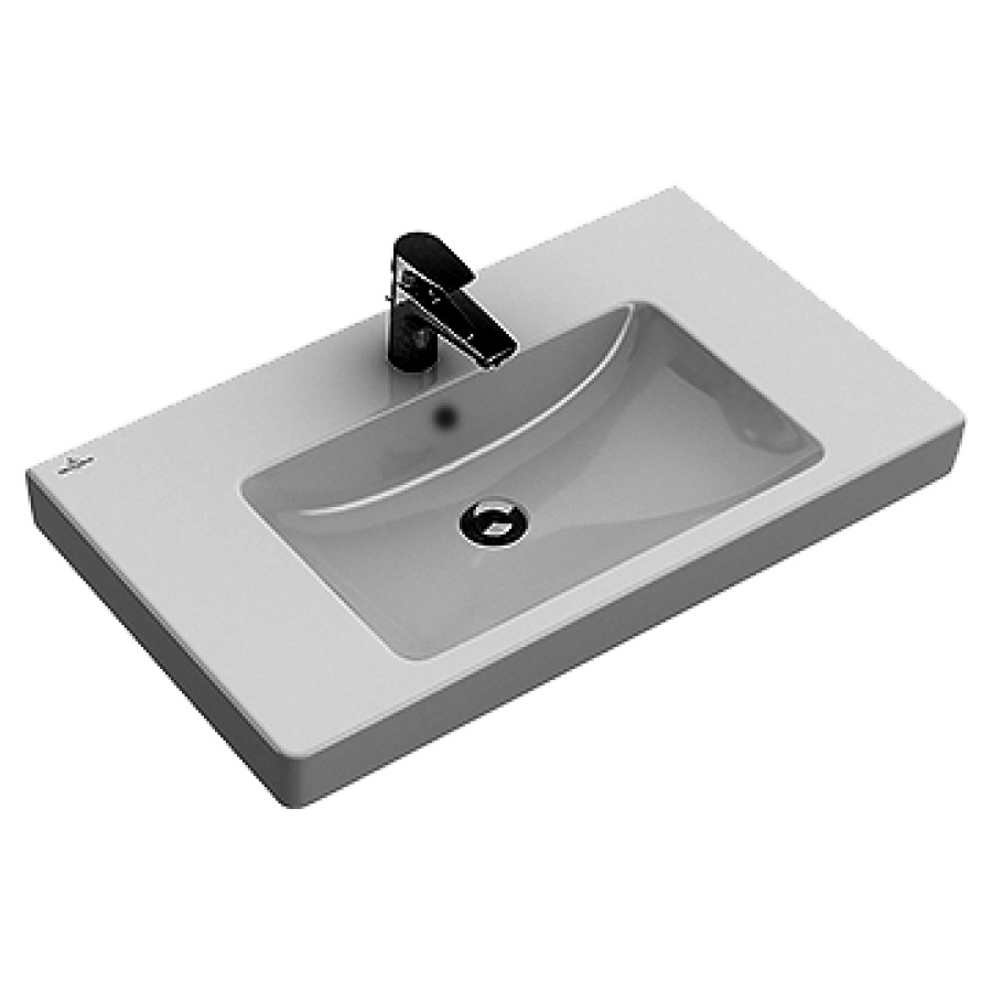 Lavabo SUBWAY 2.0
80 x 47 cm, céramique
anguleux, poli
avec trop-plein