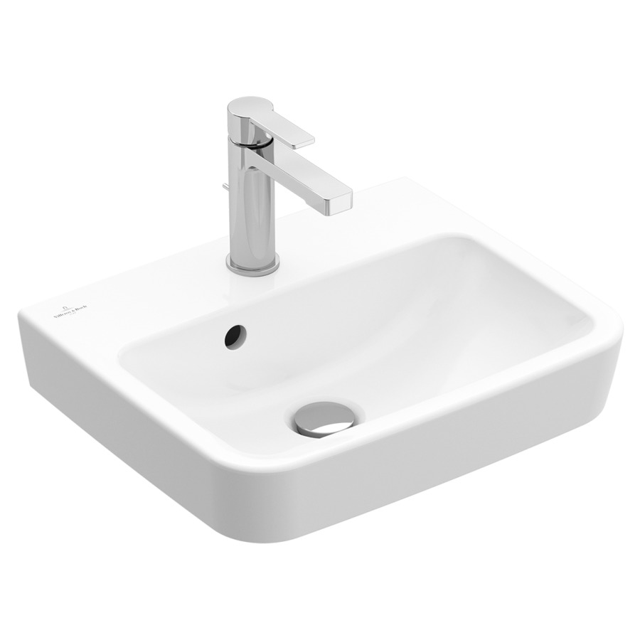 Lave-mains O.NOVO
45 x 37 cm, céramique
avec trop-plein, derrière et
côté inférieur poli