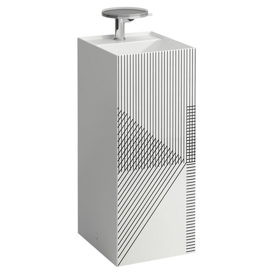 Lavabo KARTELL LAUFEN
37,5 x 43,5 x 90 cm
SaphirCéramique, pose libre
avec decor, colonne intégrée
lavabo blanc, sans trop-plein
vidage caché, incl. soupape
d'ecoulement sans trop-plein
premonté cache pour soupape en
céramique, matériel de
fixation