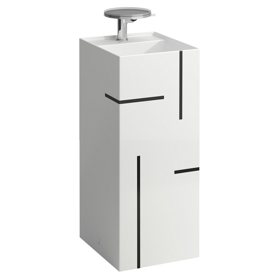 Lavabo KARTELL LAUFEN
37,5 x 43,5 x 90 cm
SaphirCéramique, pose libre
avec decor, colonne intégrée
lavabo blanc, sans trop-plein
vidage caché, incl. soupape
d'ecoulement sans trop-plein
premonté cache pour soupape en
céramique, matériel de
fixation