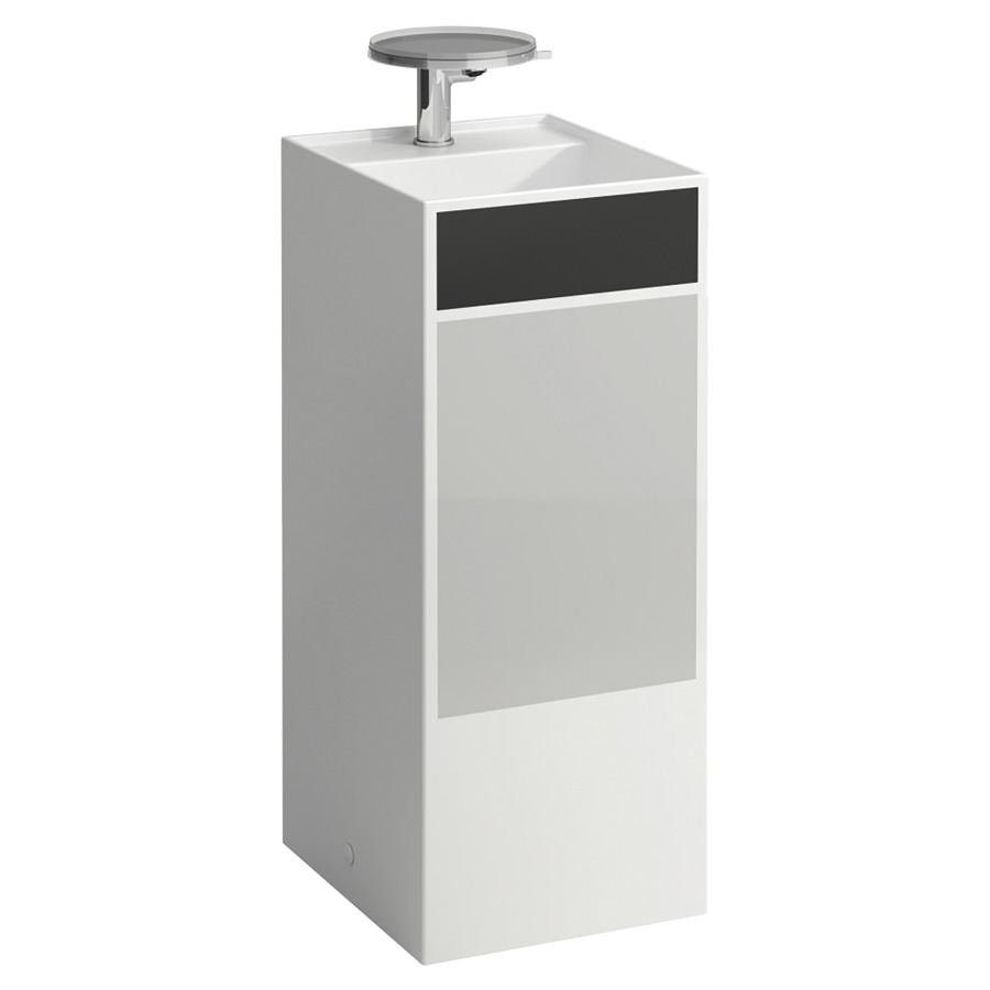 Lavabo KARTELL LAUFEN
37,5 x 43,5 x 90 cm
SaphirCéramique, pose libre
avec decor, colonne intégrée
lavabo blanc, sans trop-plein
vidage caché, incl. soupape
d'ecoulement sans trop-plein
premonté cache pour soupape en
céramique, matériel de
fixation