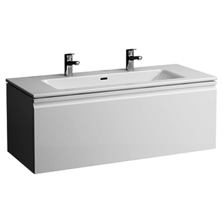 Combinaison de meuble PRO S
120 x 50 x 46 cm
élément de tiroir, 1&nbsp;tiroir
avec lavabo en céramique blanc
avec trop-plein, meuble
sous lavabo MFD avec applique
en PVC avec poignée integrée
avec matériel de fixation