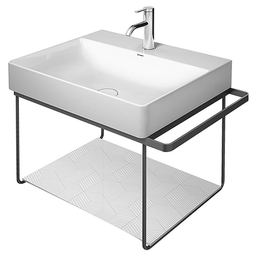Console métallique DURASQUARE
suspendue, porte-serviette
à droite/à gauche, sans insert
en verre, pour lavabo 212 890