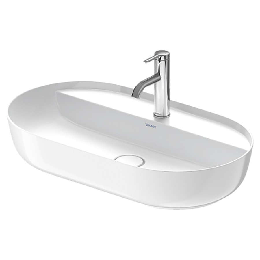 Lavabo à poser LUV
70 x 40 cm, H 14 cm, céramique
poli, sans trop-plein
couleur intérieure du lavabo
blanc brillant, vidage avec
enjoliveur en céramique
incluse