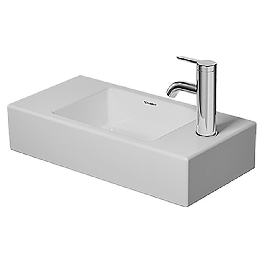 Lave-mains VERO AIR
50 x 25 cm, céramique
pour meuble suspendu, sans
trop-plein