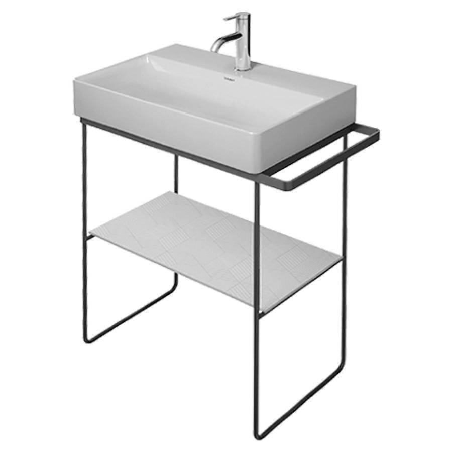 Console métallique DURASQUARE
à poser, réglable en hauteur
+50 mm, porte-serviette à
droite/à gauche, sans insert
en verre, pour lavabo
212 200