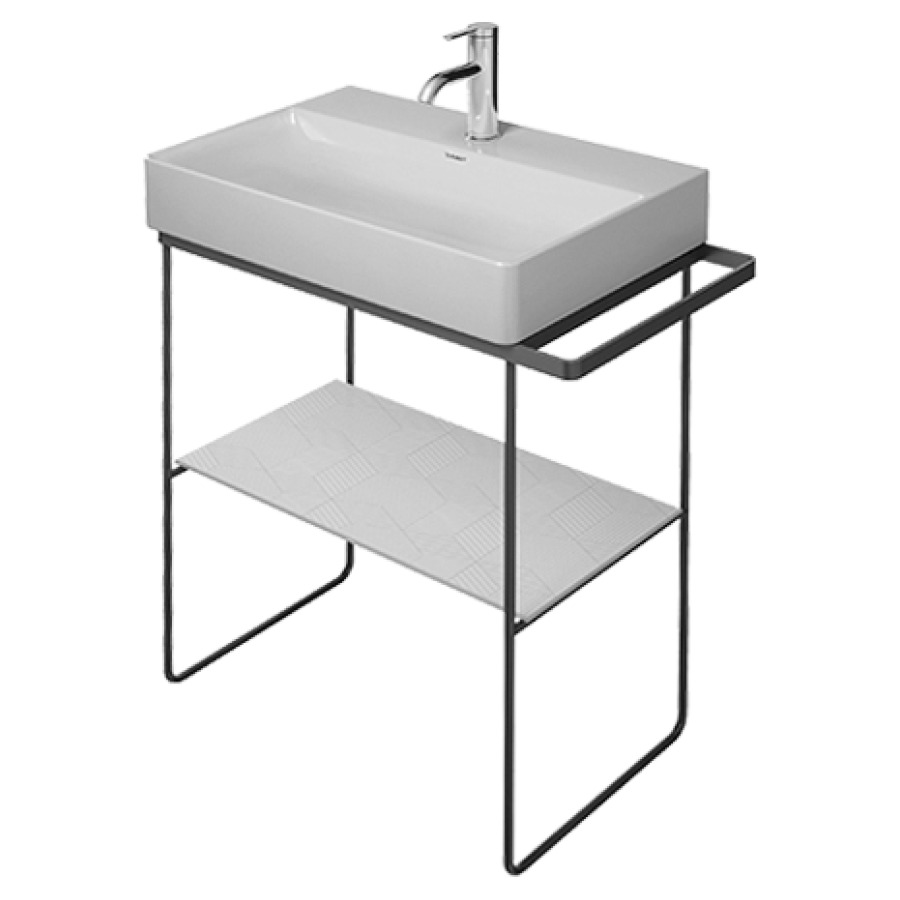 Console métallique DURASQUARE
à poser, réglable en hauteur
+50 mm, porte-serviette à
droite/à gauche, sans insert
en verre, pour lavabo
212 200