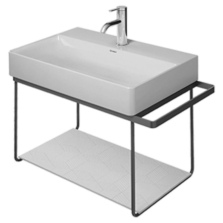 Console métallique DURASQUARE
suspendue, porte-serviette
à droite/à gauche, sans insert
en verre, pour lavabo
212 200