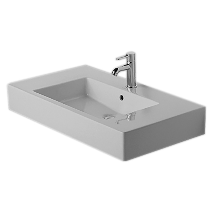 Lavabo VERO
85 x 49 cm, céramique
pour meuble suspendu
avec trop-plein