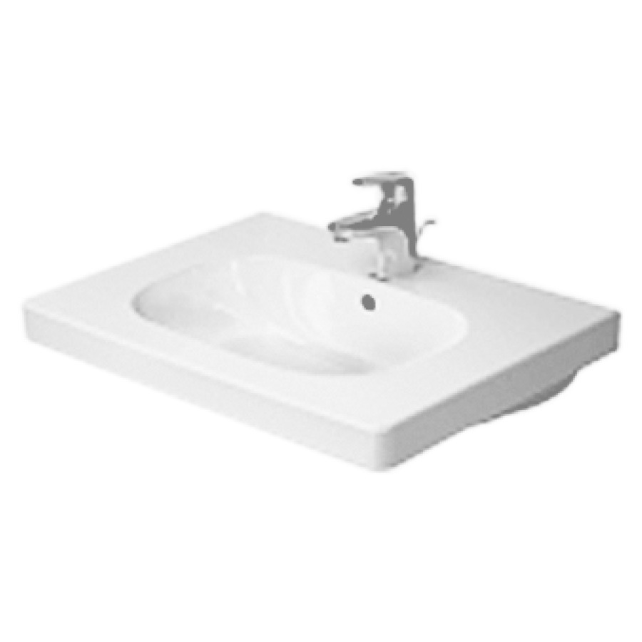 Lavabo D-CODE
65 x 48 cm, céramique
avec trop-plein
pour meuble suspendu