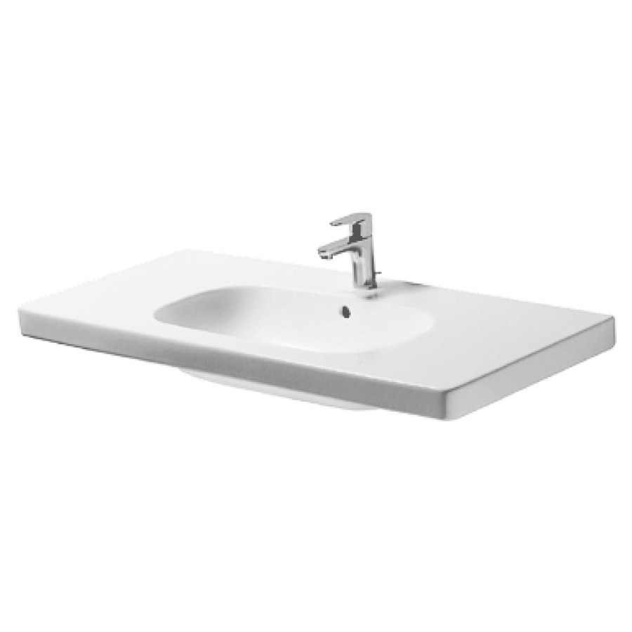 Lavabo D-CODE
105 x 48 cm, céramique
avec trop-plein
pour meuble suspendu