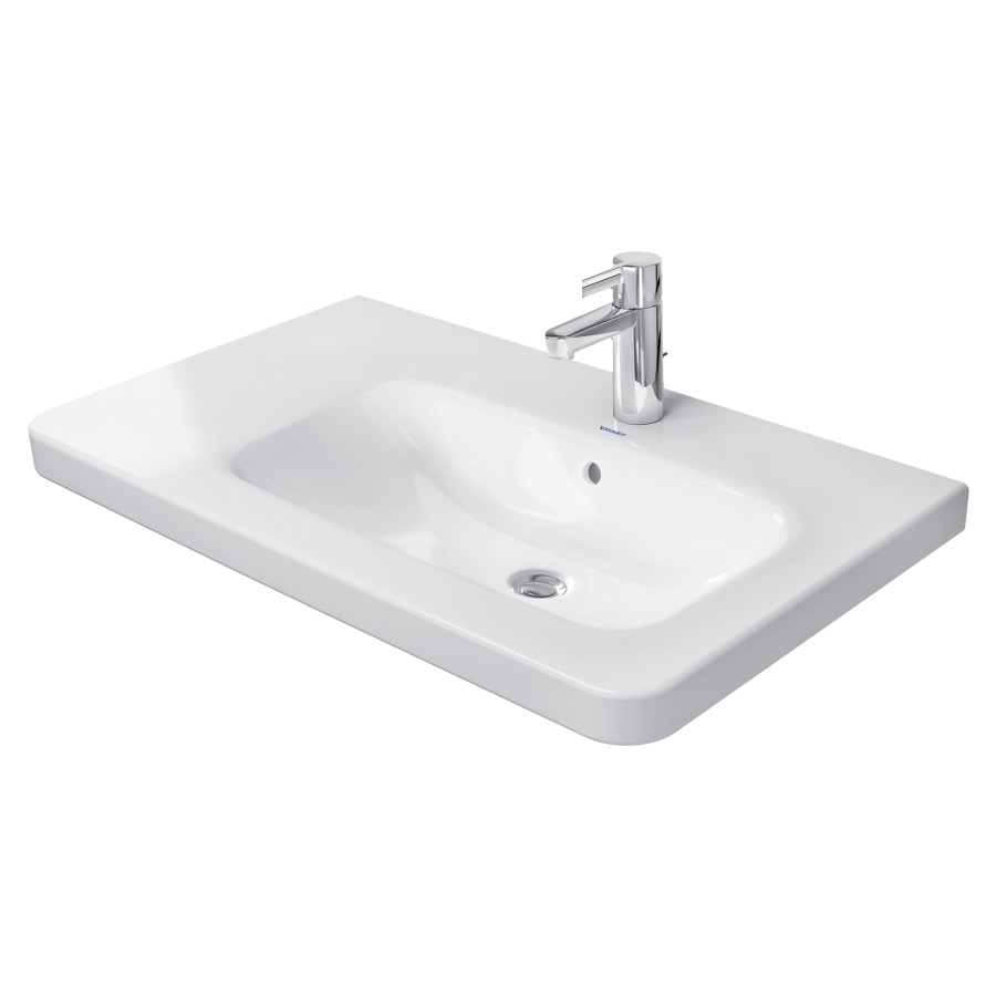 Lavabo DURASTYLE
80 x 48 cm, lavabo à droite
céramique, pour meuble
suspendu, avec trop-plein