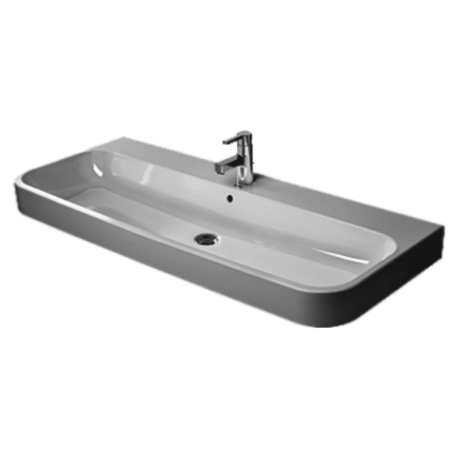 Lavabo HAPPY D.2
120 x 50,5 cm, céramique
pour meuble suspendu
avec trop-plein