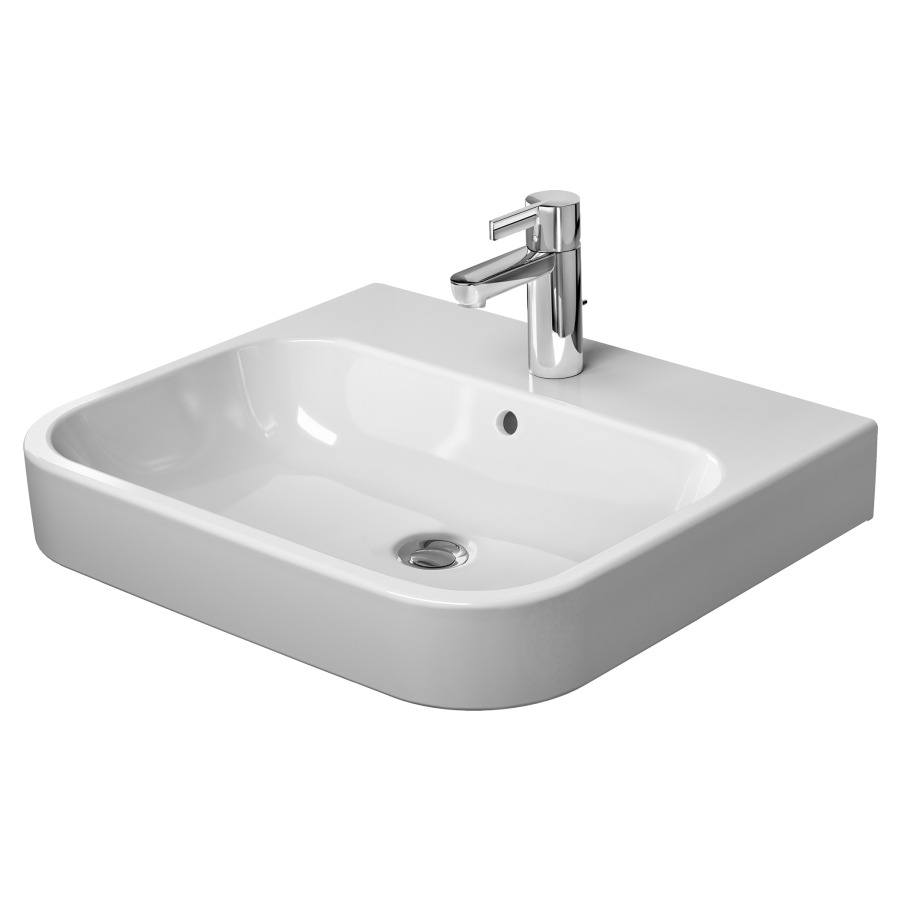 Lavabo HAPPY D.2
60 x 50,5 cm, céramique
pour meuble suspendu
avec trop-plein