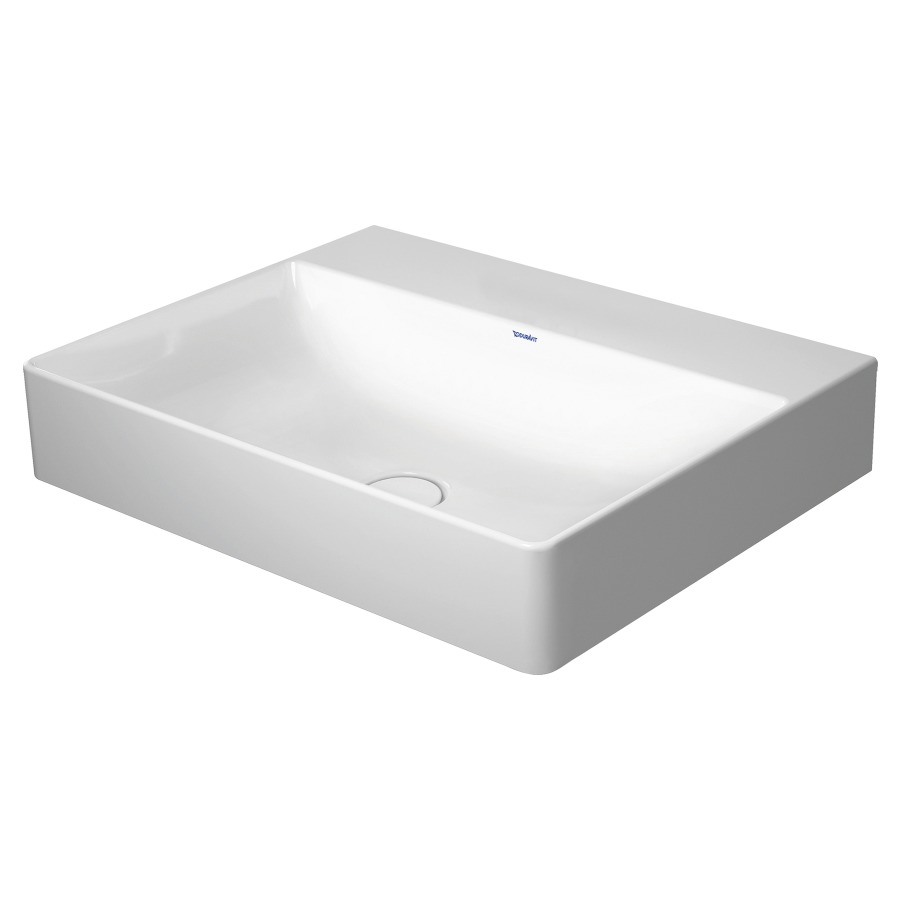 Lavabo DURASQUARE
60 x 47 cm, céramique
pour meuble suspendu, sans
trop-plein, vidage avec
enjoliveur en céramique
incluse