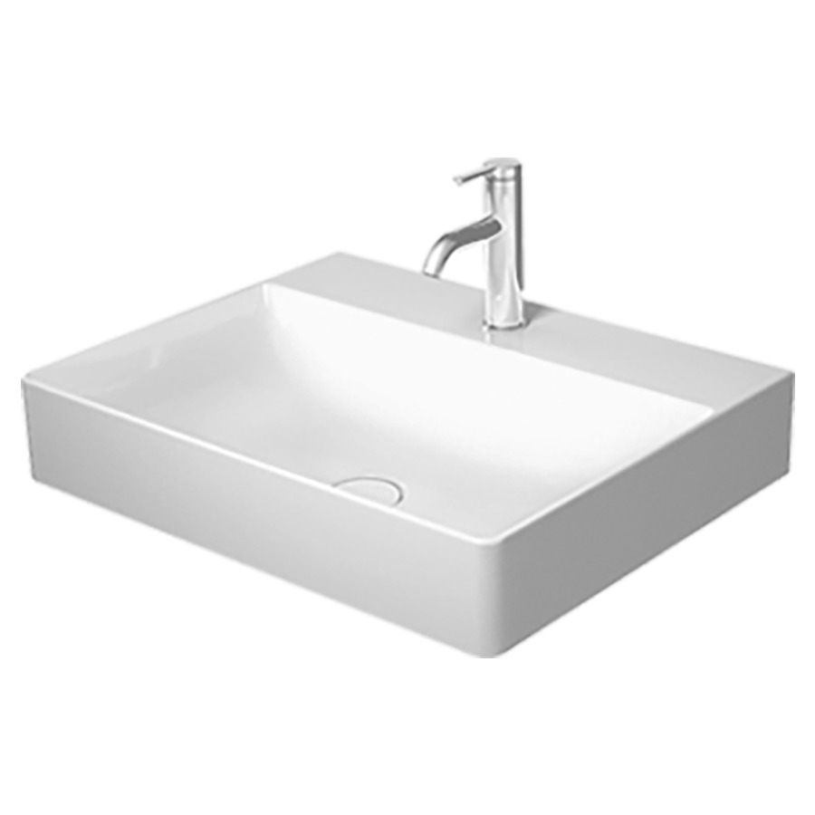 Lavabo DURASQUARE
60 x 47 cm, céramique
poli, pour meuble suspendu
sans trop-plein, vidage avec
enjoliveur en céramique
incluse