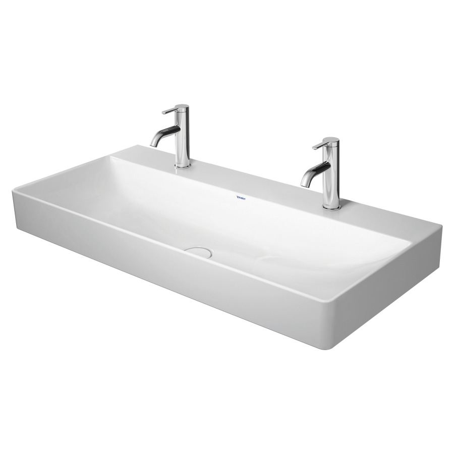 Lavabo DURASQUARE
100 x 47 cm, céramique
poli, pour meuble suspendu
sans trop-plein, vidage avec
enjoliveur en céramique
incluse
