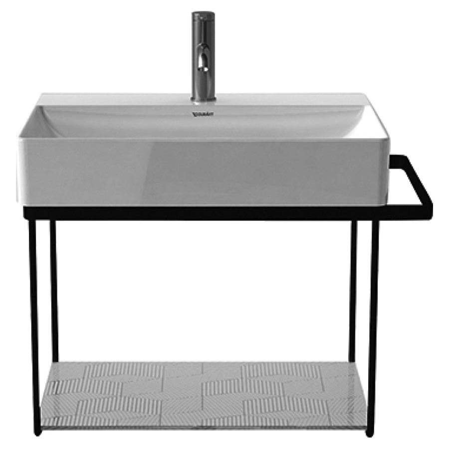 Console métallique DURASQUARE
suspendue, porte-serviette 
à droite/à gauche, sans insert 
en verre, pour lavabo 212 349/350