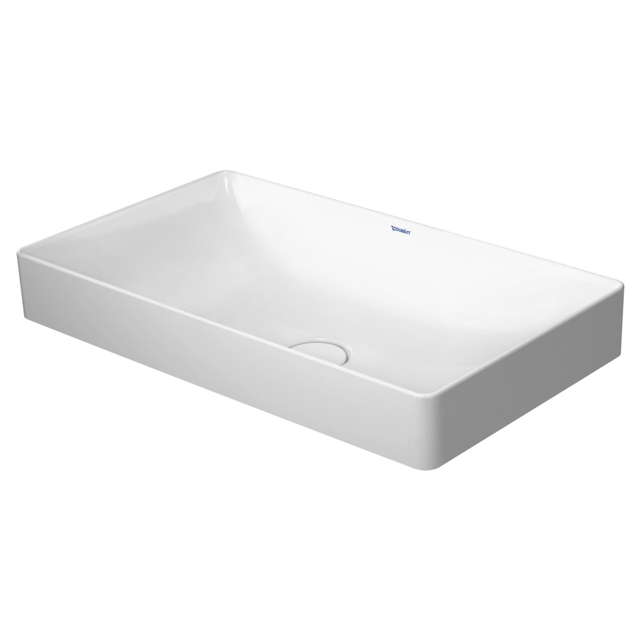 Lavabo à poser DURASQUARE
60 x 34,5 cm, céramique
sans trop-plein, vidage avec
enjoliveur en céramique
incluse