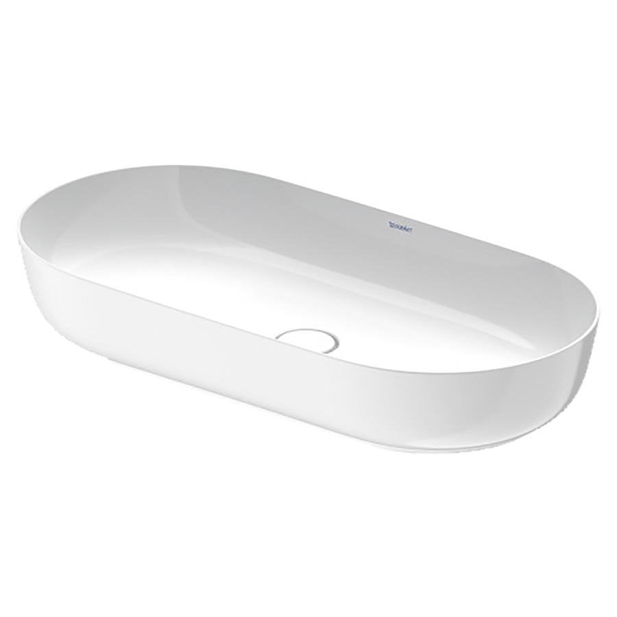 Lavabo à poser LUV
80 x 40 cm, céramique
poli, sans trop-plein
couleur intérieure du lavabo
blanc brillant, vidage avec
enjoliveur en céramique
incluse