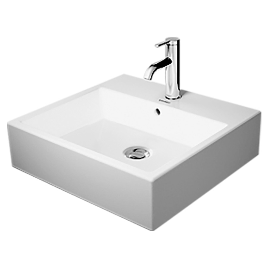 Lavabo à poser VERO AIR
50 x 47 cm, céramique
poli, avec trop-plein
partie arrière émaillée,
matériel de fixation