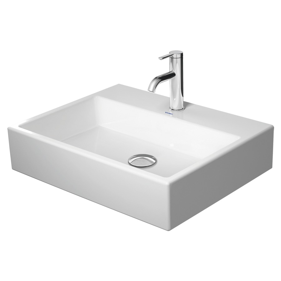 Lavabo à poser VERO AIR
60 x 47 cm, céramique
poli, sans trop-plein
partie arrière émaillée
materiale di fissaggio