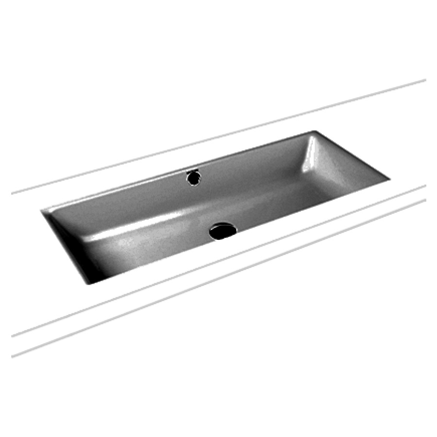 Lavabo à encastrer PURO
90 x 38,5 cm, acier
avec garniture de trop-plein
chrome et isolation phonique
émaillé des deux côtés