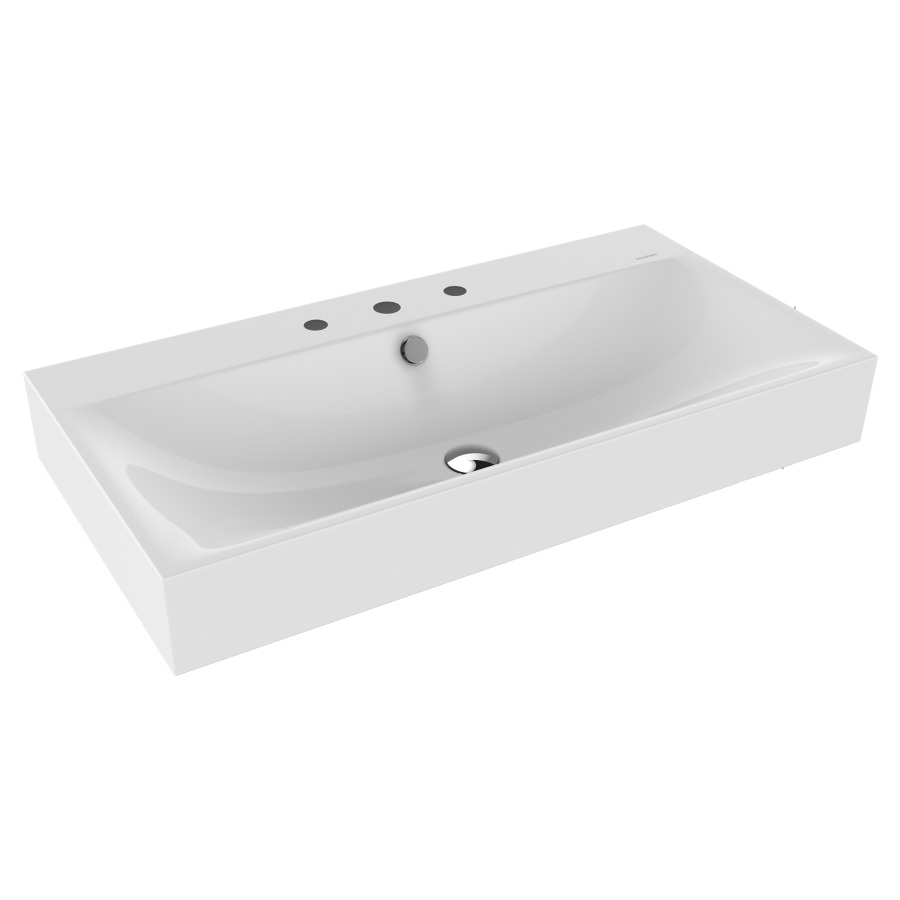 Lavabo SILENIO
90 x 46 x 12 cm, acier
avec garniture de trop-plein
chrome et isolation phonique
émaillé des deux côtés