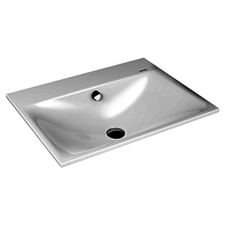 Lavabo à encastrer SILENIO
60 x 46 x 1,4 cm, acier
avec garniture de trop-plein
chrome et isolation phonique
émaillé des deux côtés