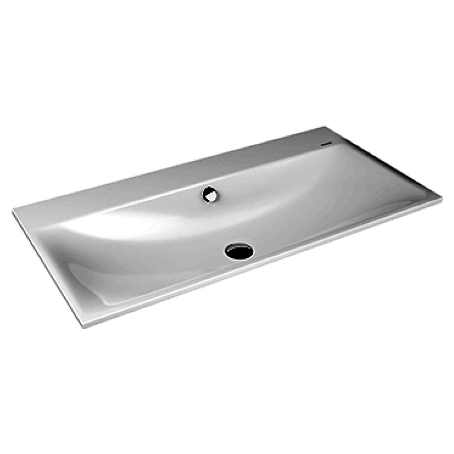 Lavabo à encastrer SILENIO
90 x 46 x 1,4 cm, acier
avec garniture de trop-plein
chrome et isolation phonique
émaillé des deux côtés