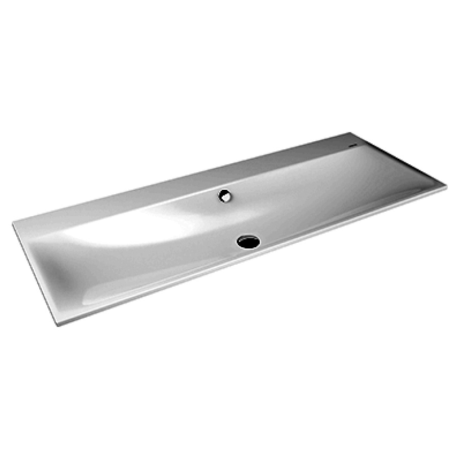 Lavabo à encastrer SILENIO
120 x 46 x 1,4 cm, acier
avec garniture de trop-plein
chrome et isolation phonique
émaillé des deux côtés