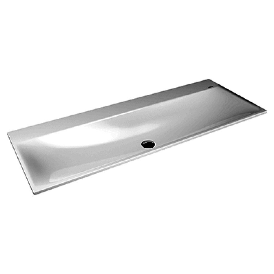 Lavabo à encastrer SILENIO
120 x 46 x 1,4 cm, acier
sans trop-plein