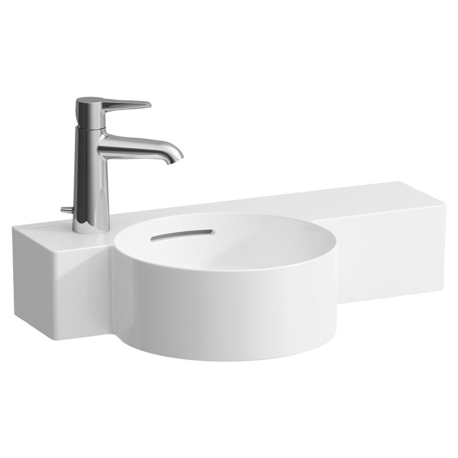 Lave-mains VAL
55 x 31,5 cm, SaphirCéramique
tablette à droite
avec trop-plein