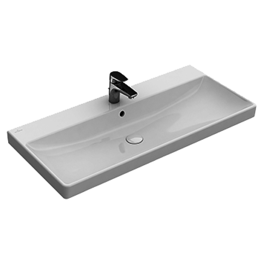 Lavabo AVENTO
80 x 47 cm, céramique
pour meuble suspendu, avec
trop-plein
