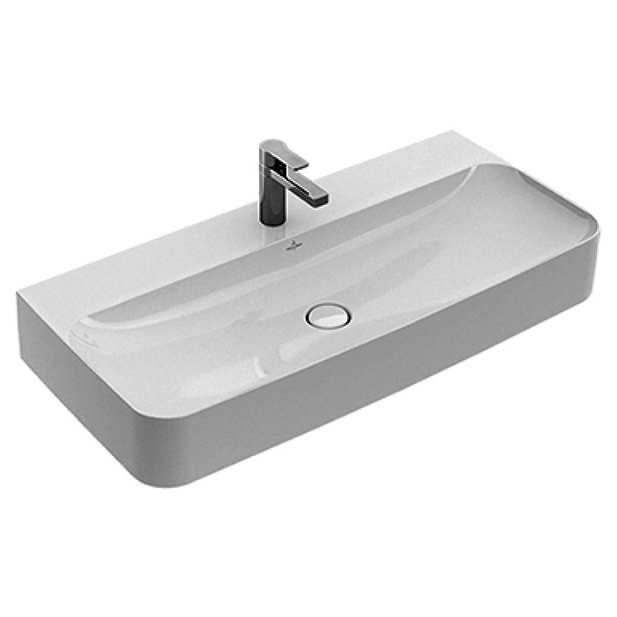 Lavabo FINION
100 x 47 cm, TitanCeram
avec trop-plein invisible
cache en céramique