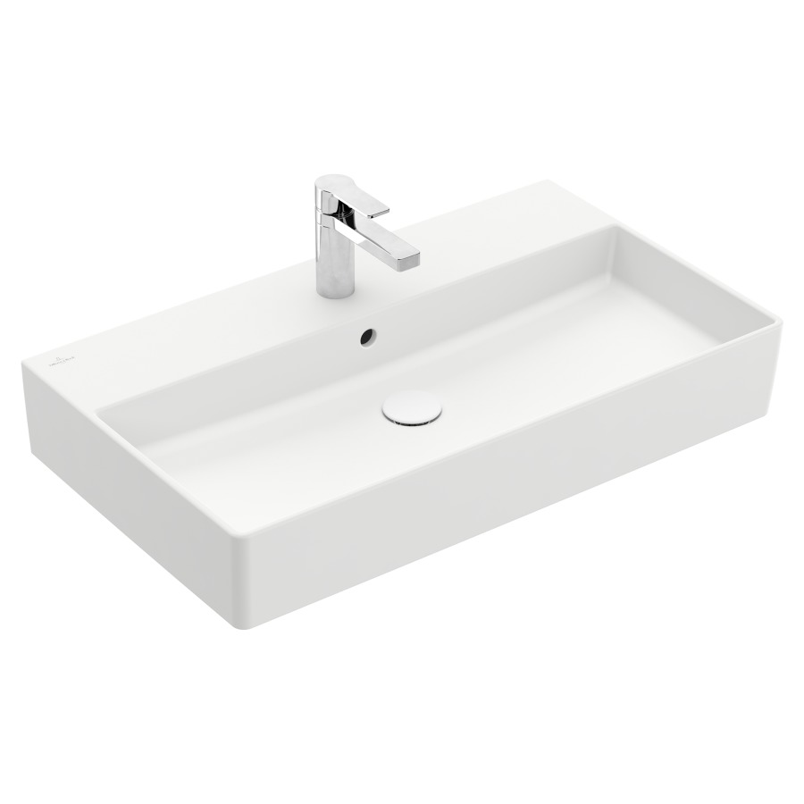Lavabo MEMENTO 2.0
80 x 47 cm, céramique
sans trop-plein, côté
inférieur poli