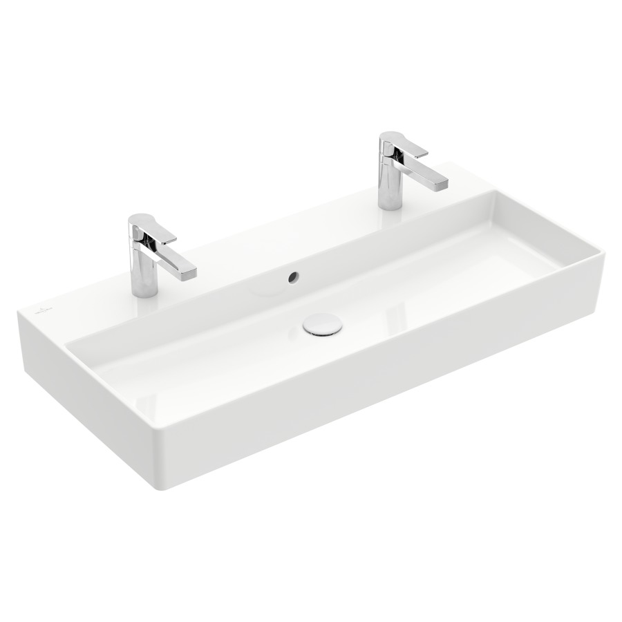 Lavabo MEMENTO 2.0
100 x 47 cm, céramique
avec trop-plein, côté
inférieur poli