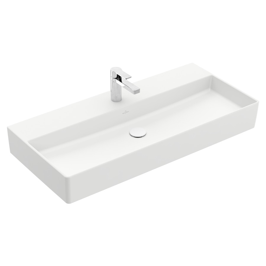 Lavabo MEMENTO 2.0
100 x 47 cm, céramique
sans trop-plein, côté
inférieur poli