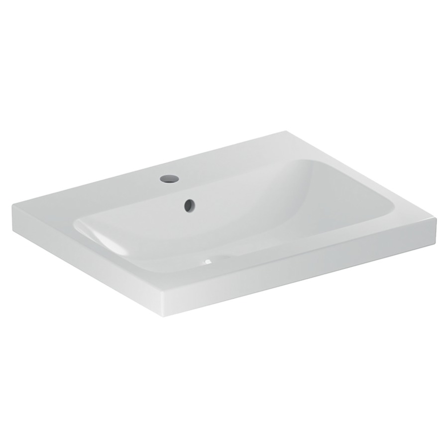 Lavabo ICON LIGHT
60 x 48 x 16 cm, céramique
pour meuble suspendu, avec
trop-plein