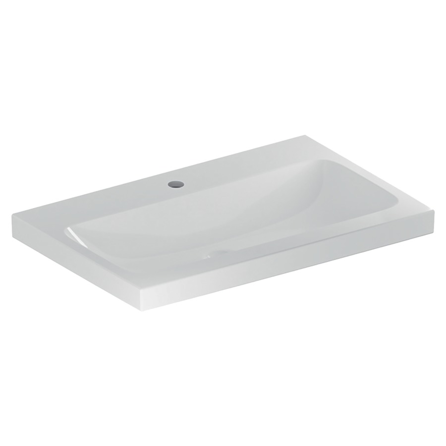 Lavabo ICON LIGHT
75 x 48 x 16 cm, céramique
pour meuble suspendu, sans
trop-plein